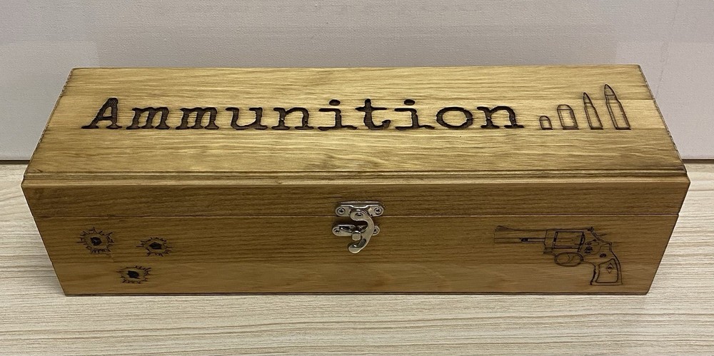Wood Ammunition Ammo Box Custom Laser Engraved
