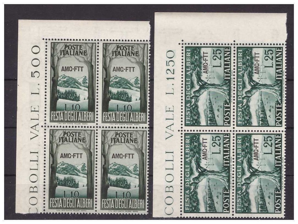 Trieste a 1951 - Trees Series Quartina New ** ADF