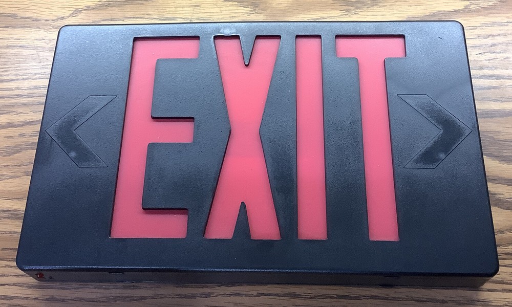 Exitronix Thermoplastic LED Exit Sign VEX-U-BP-WB-BL