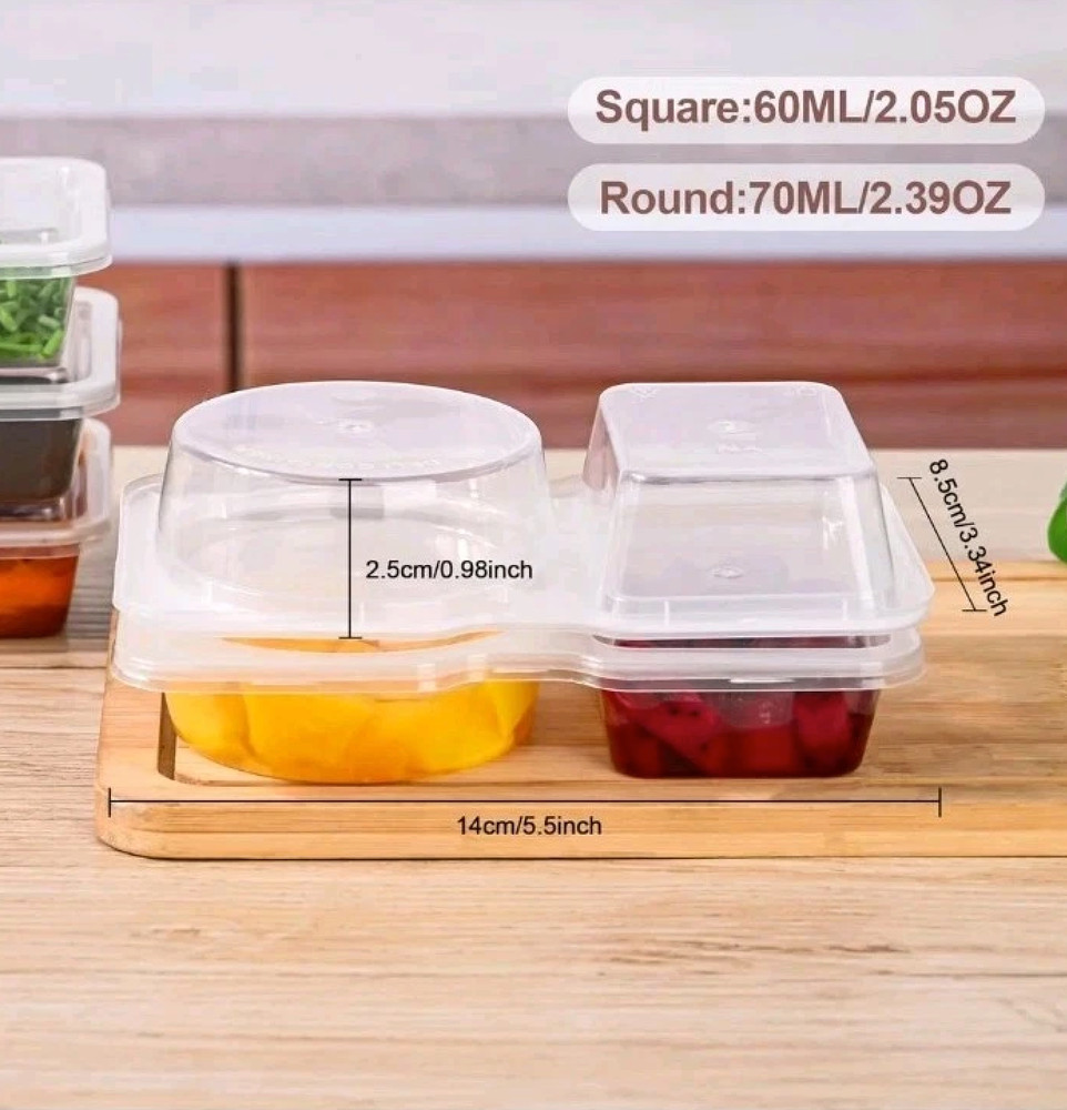 10 Sets Reusable Snack Containers With Lids – Two-Compartment