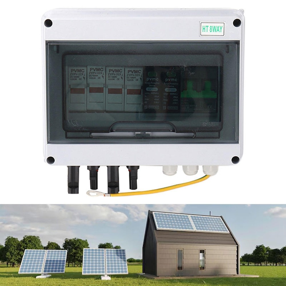 Solar DC Combiner Box 2 Input 1 Output Dustproof Water Resistant Surge