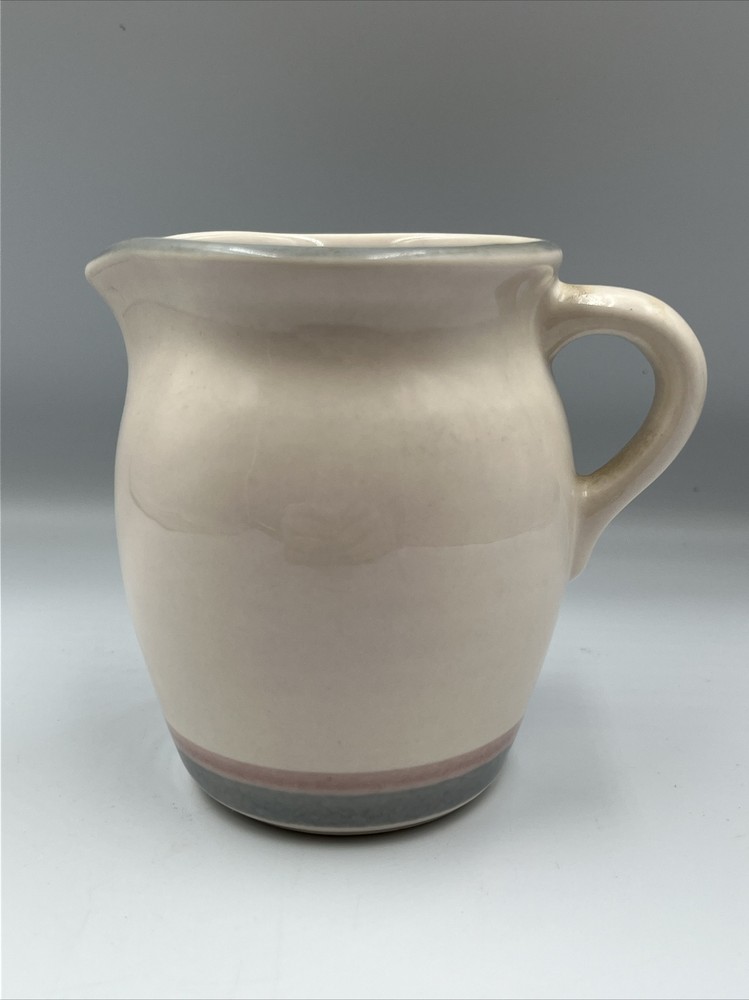 Vintage Creamer. Pfaltzgraff Juniper Pattern. Ceramic. White. Turquoise & Mauve