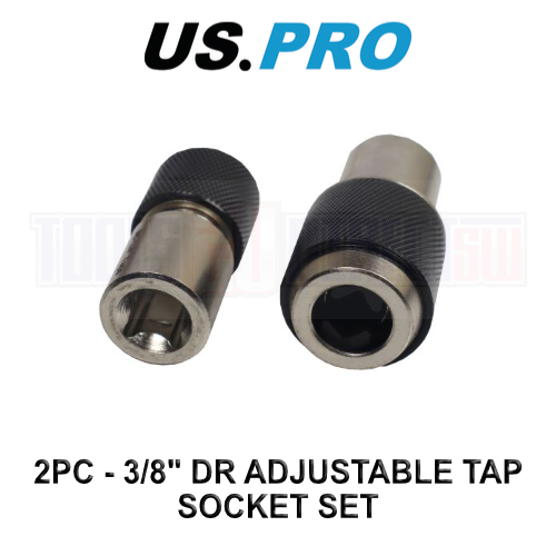 US PRO 2pc Adjustable Thread Tap Socket Set For Accurate Tapping and Reaming