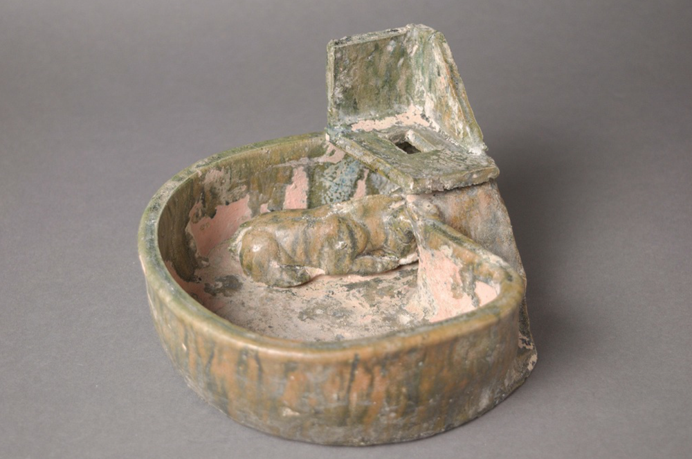 Chinese Later Han Dynasty Old Pig Statue 緑釉牛舎 明器【後漢】