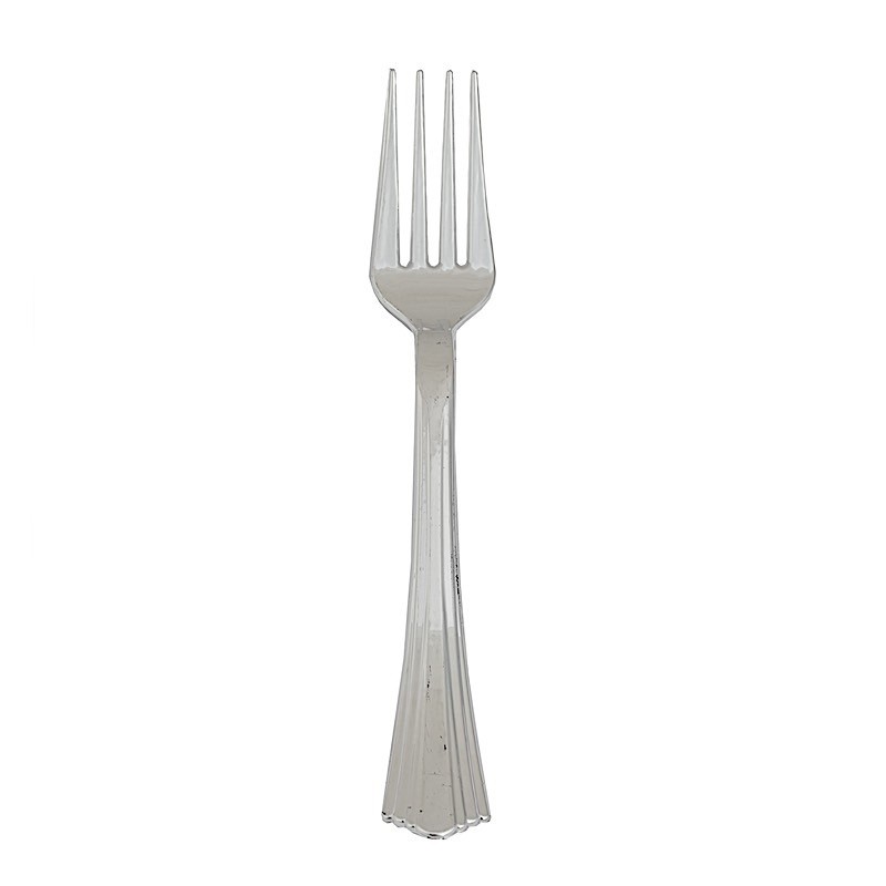 25 Plastic SILVER FORKS Disposable TABLEWARE Party Wedding Catering Light Gray