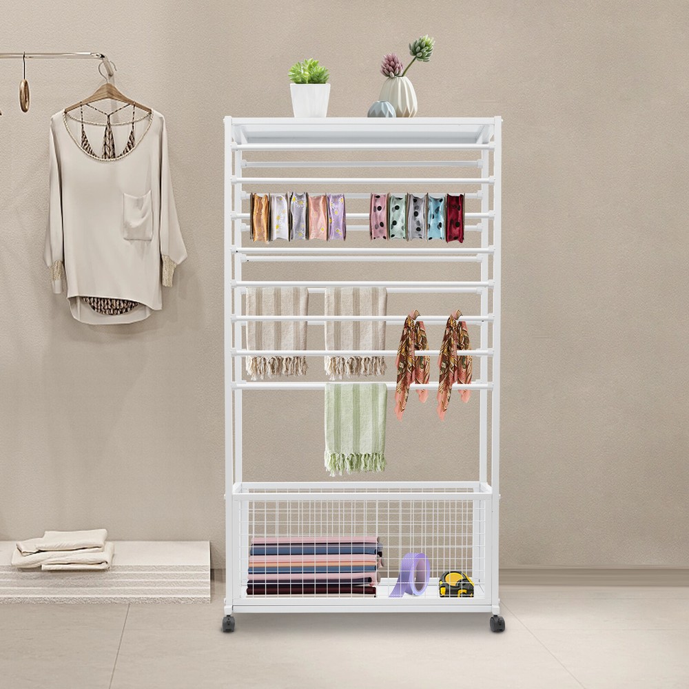 Mobile Ribbon Holder Organizer with Wheels and Ample Storage Space