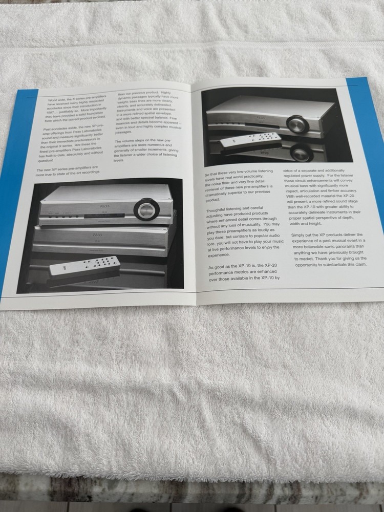Pass Labs XP 10 20 Preamplifier Brochure. Nice