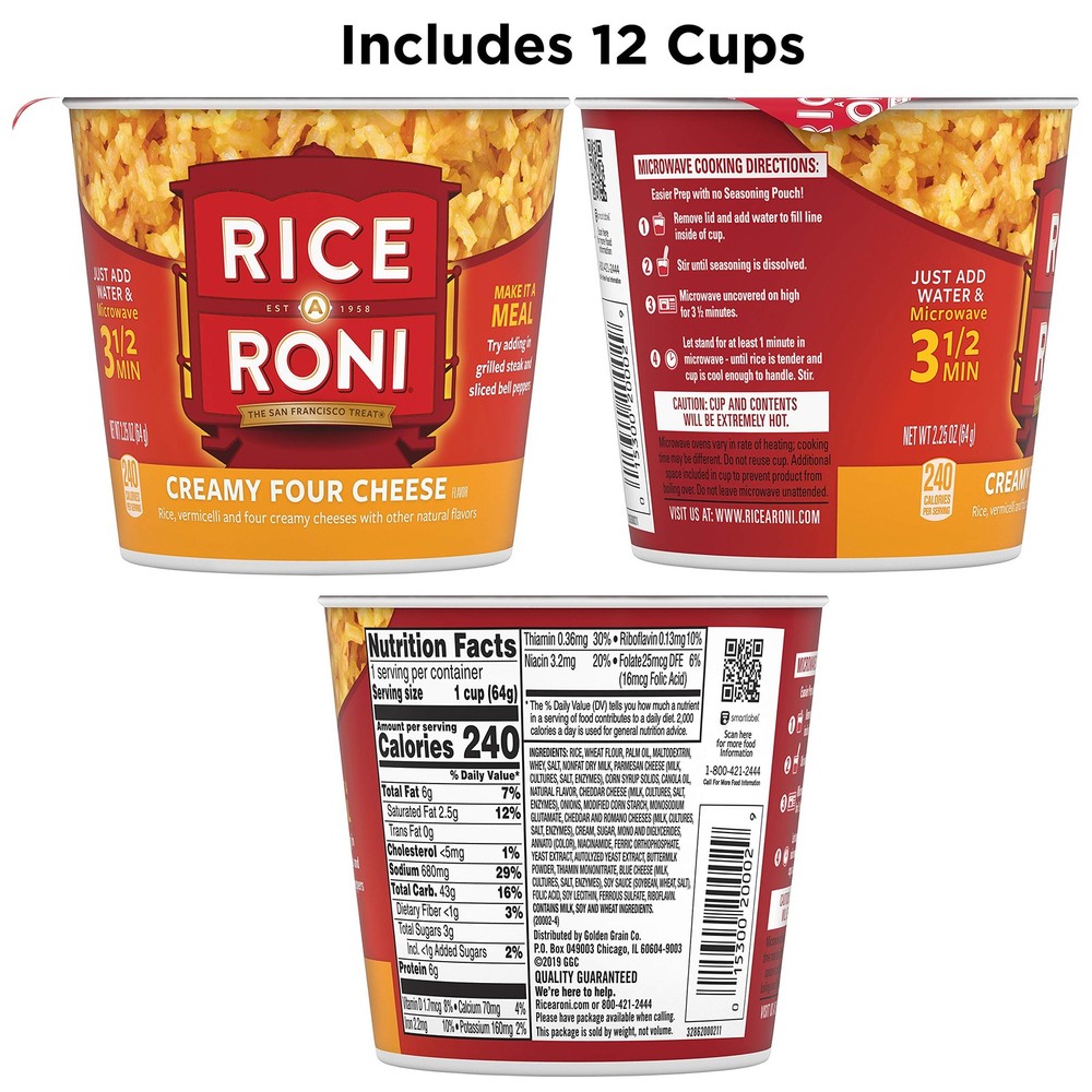 Rice-A-Roni Cups Individual Cup 2.25 Ounce12 Pack