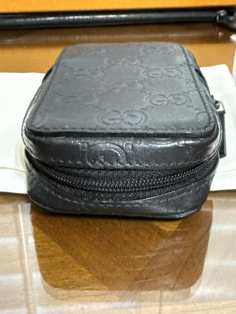 Gucci GG Black Leather Accessory Case