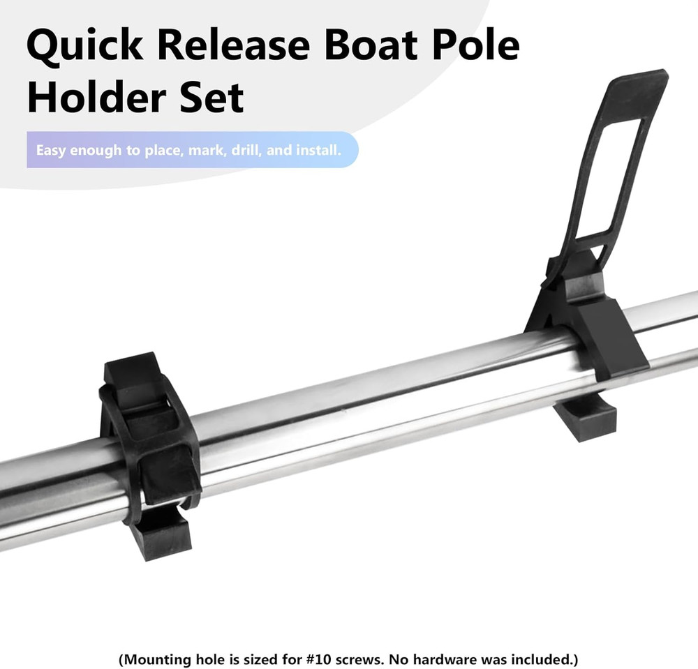 Boat Hook Holders, Rubber Push Pole Holder Quick Release Oar & Pole Holders with
