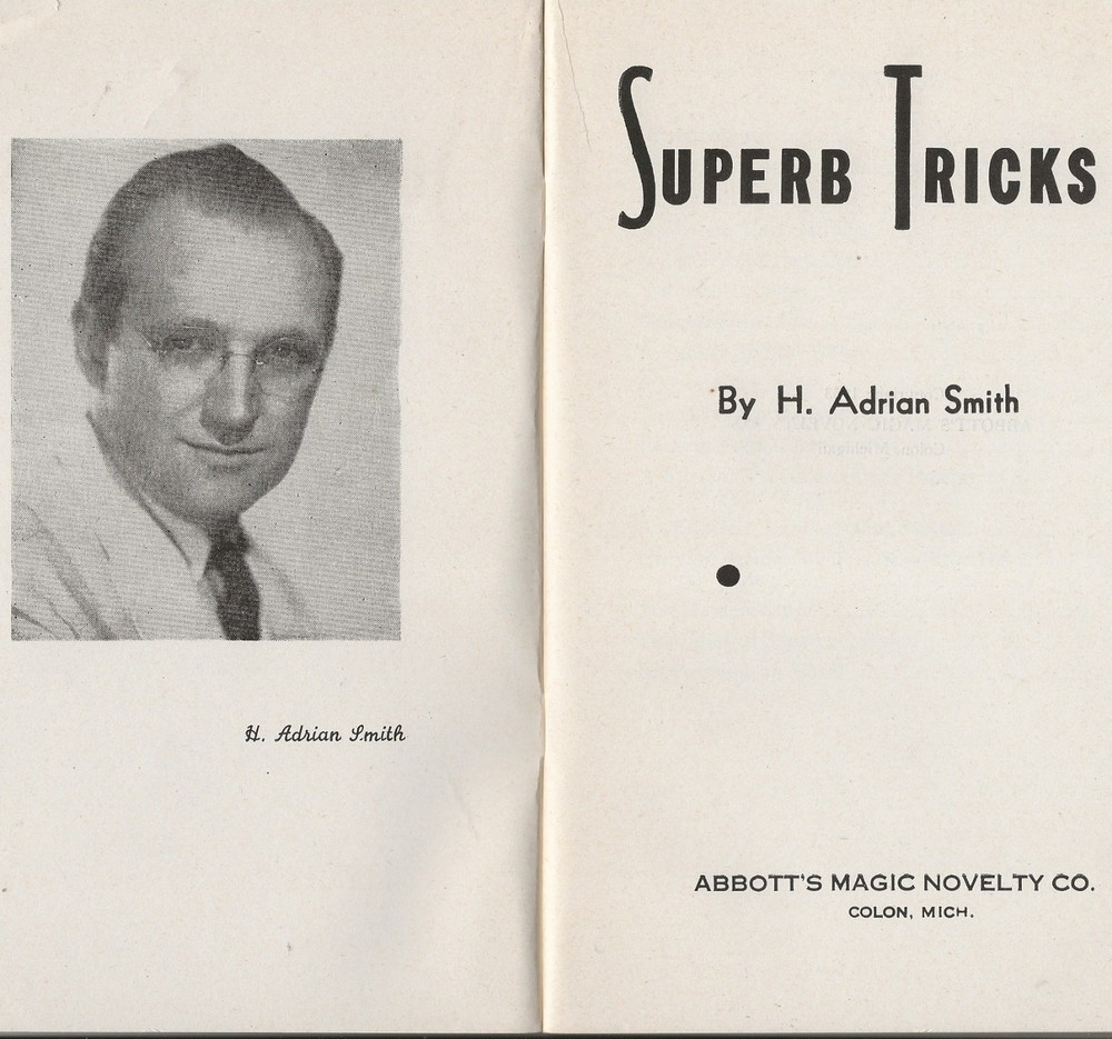 SUPERB TRICKS by H. Adrian Smith Magician 's Book.