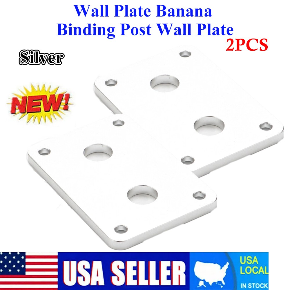 2PC Aluminum Banana Jack Socket Plate Binding Post Speaker Panel Terminal Box US