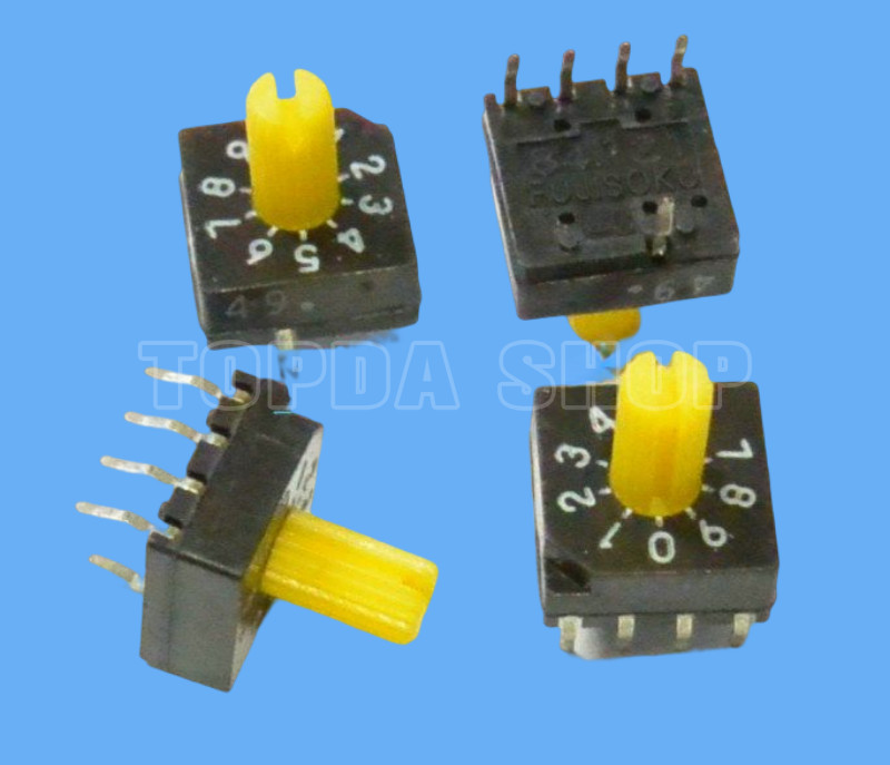 20pcs 0-9/10-bit rotary coding DIP switch 8421C code with handle DRS4010