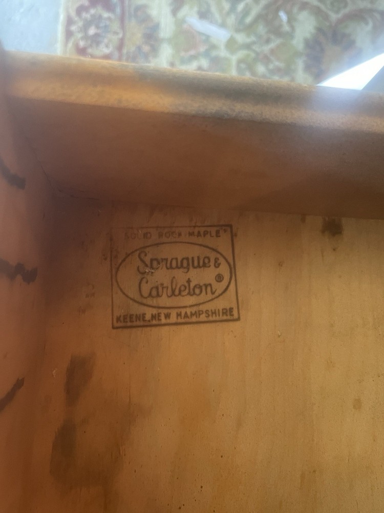 Solid Rock Maple Side Table – Sprague & Carleton (1950s–60s)