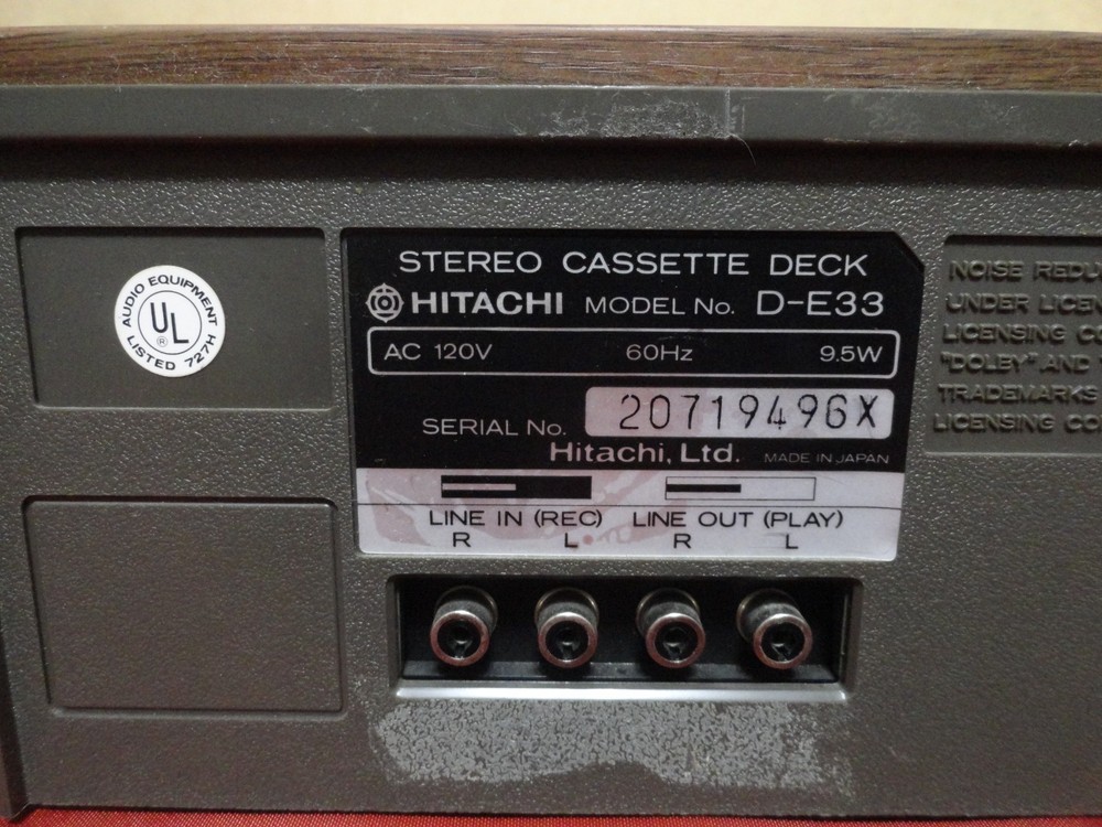 CASSTTE DECK PLAYER (HITACHI D-E33 & SHARP RT-150) FOR PARTS