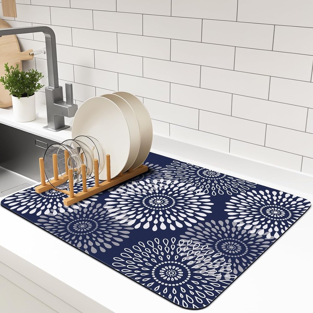 Dish Drying Mat Super Absorbent Kitchen Counter Mat Rubber Baing