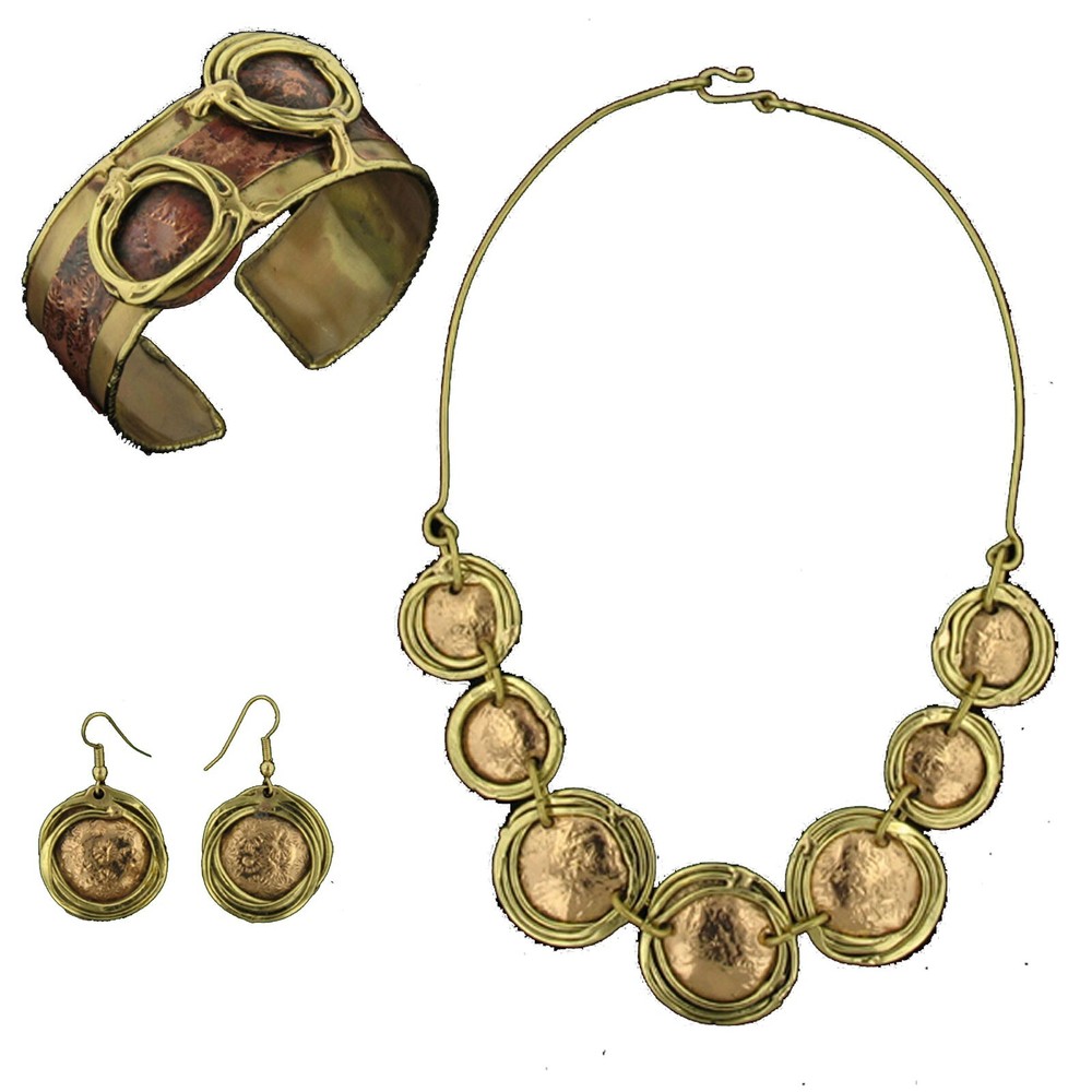 Necklet Bangle & Ear Rings Creative Copper Hand Made (088)
