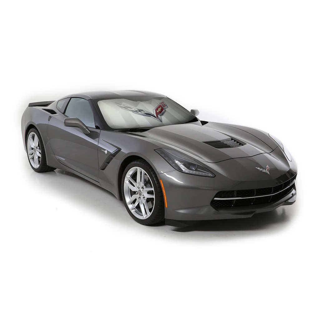 For 14-19 Corvette C7 Moda Stretch™ Emblem Logo Foldable Bubble Sun Shield Shade