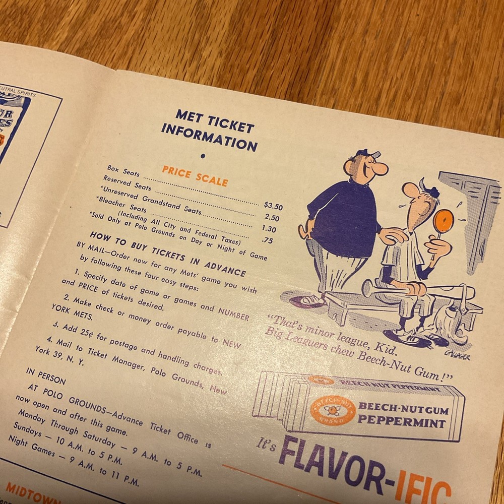 1963 New York Mets baseball program And Scorecard Signed! Read description.
