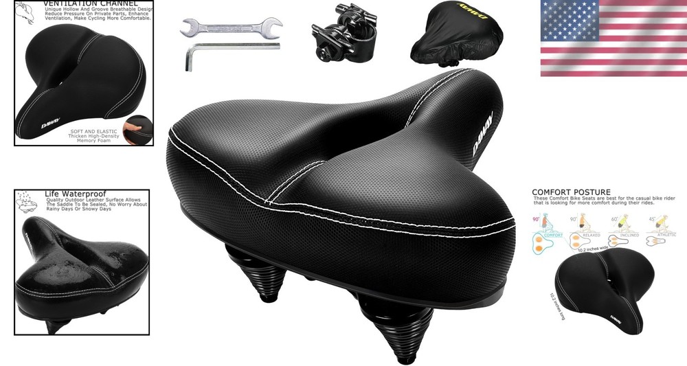 Memory Foam Bicycle Saddle Compatible with Peloton & More – Easy Installation