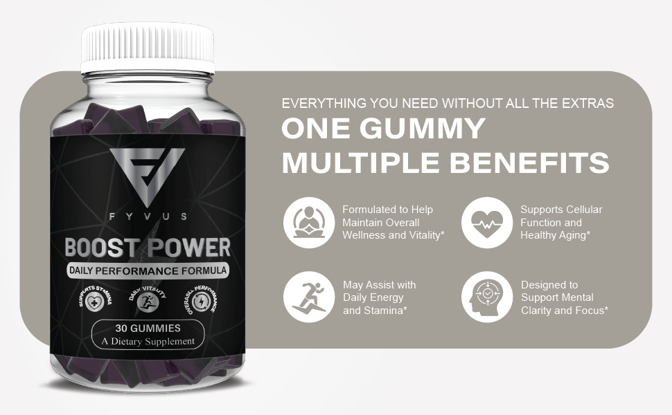 Boost Power Gummies, Boost Power Male Performance Gummy (30 Gummies)