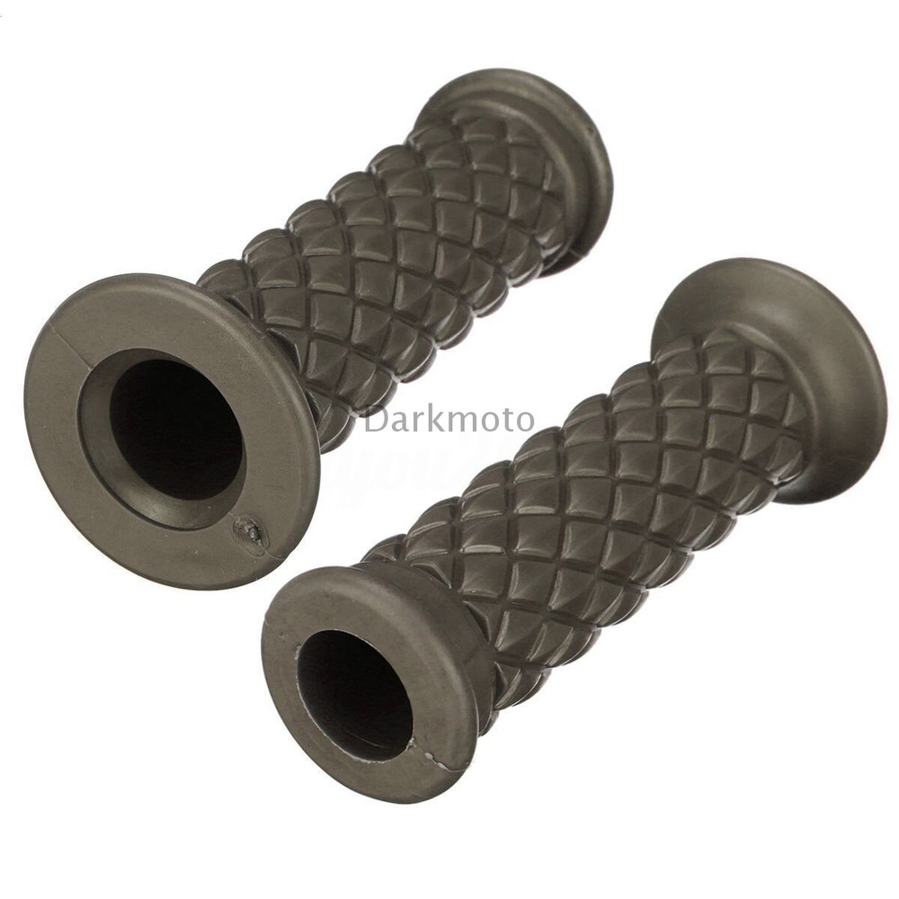 Motorcycle Rubber Hand Grips 1" 7/8" Handlebar Grip Vintage Diamond Pattern