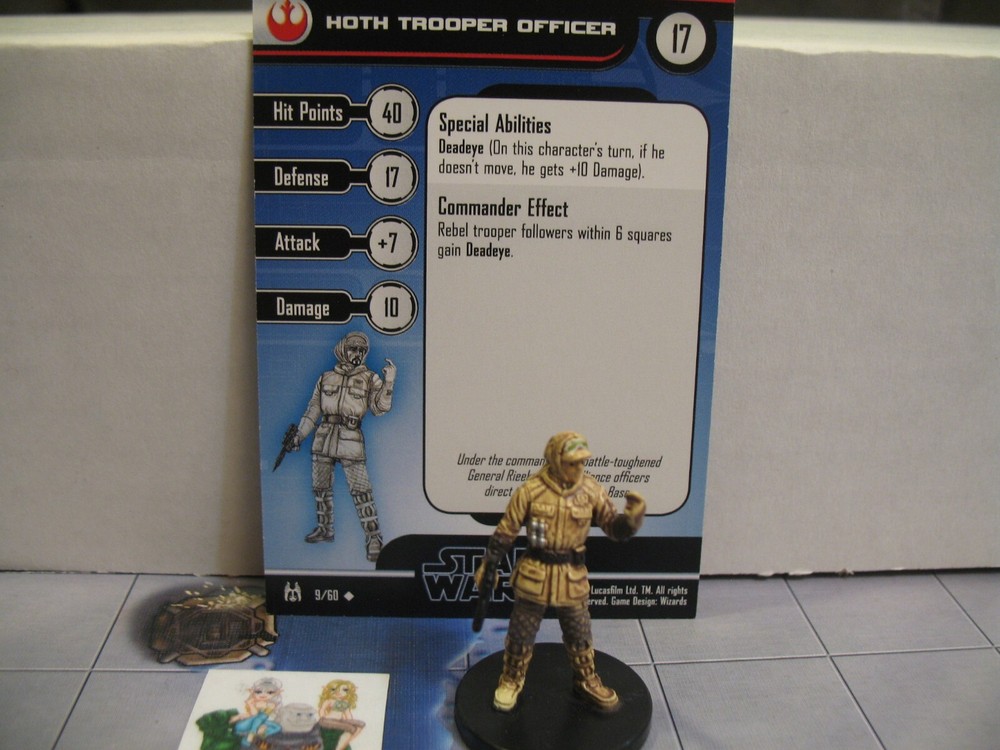 =Star Wars Miniatures FORCE UNLEASHED Hoth Trooper Officer 9/60 with card =