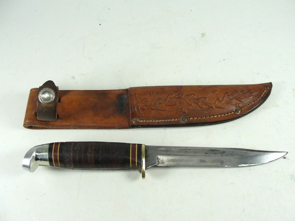 WESTERN KNIFE L48A FIXED BLADE BOLDER CO. W/ORIGINAL SHEATH USED