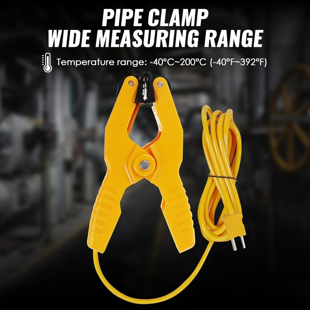 High Accuracy HVAC K-Type Temperature Clamp - Durable Digital Probe Tool