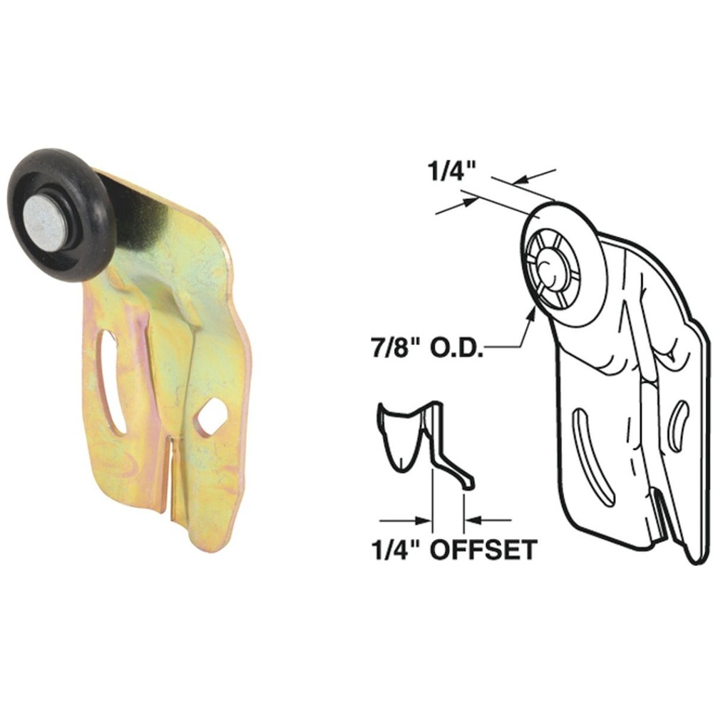 Prime-Line 1/4 In. Offset Adjustable 2-1/4 In. H. Single Wheel Front Bypass Door