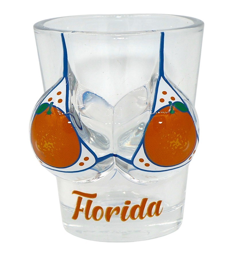 Florida Oranges Bikini Bust 3D Shot Glass