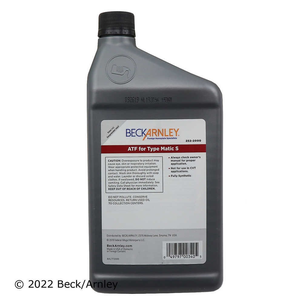 Automatic Transmission Fluid-Auto Trans Fluid Beck/Arnley 252-2000