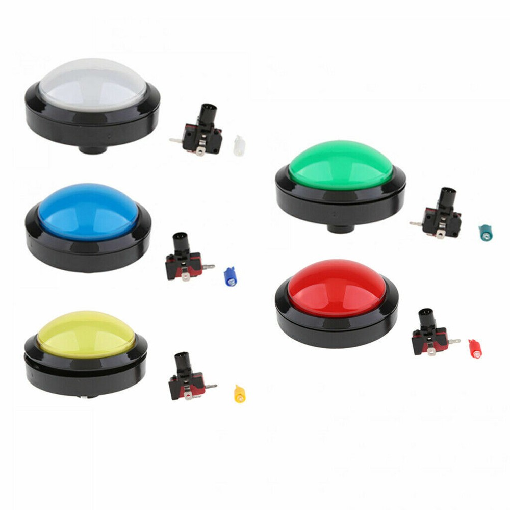 5×100mm Arcade Button LED Dome Illuminated with Microswitch Pop Music JAMMA MAME