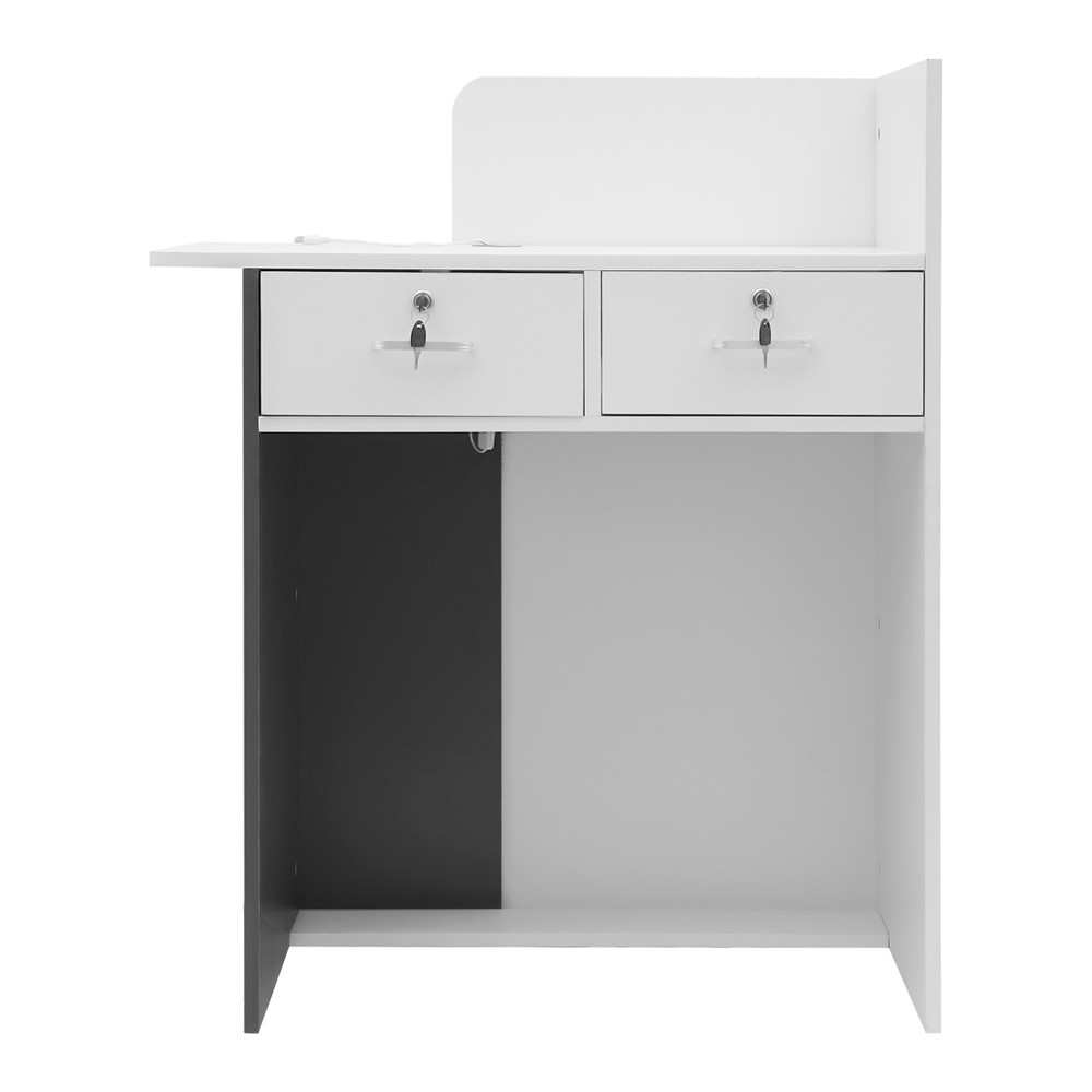 Modern Front Desk Reception Counter, Reception Desk for Salons with LED Light