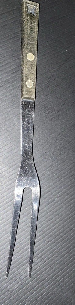 Vintage Household Stainless Meat Fork Black Handle