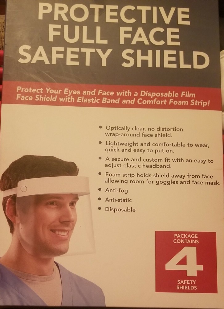 4 PCS Protective Full Face safety Shield.