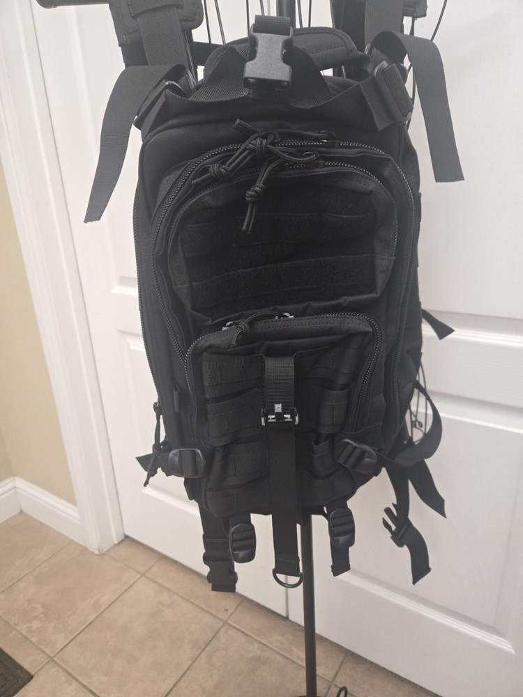 Tactical Backpack Military Series Heavy-duty Black MULTIPLE COMPARTMENT