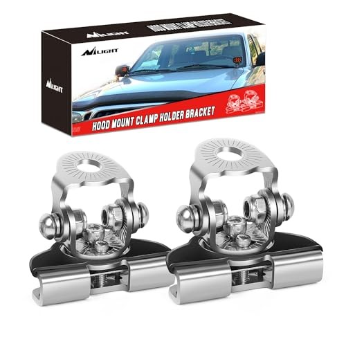 Nilight LED Light Bar Mounting Bracket 2PCS Universal Adjustable Silver-2