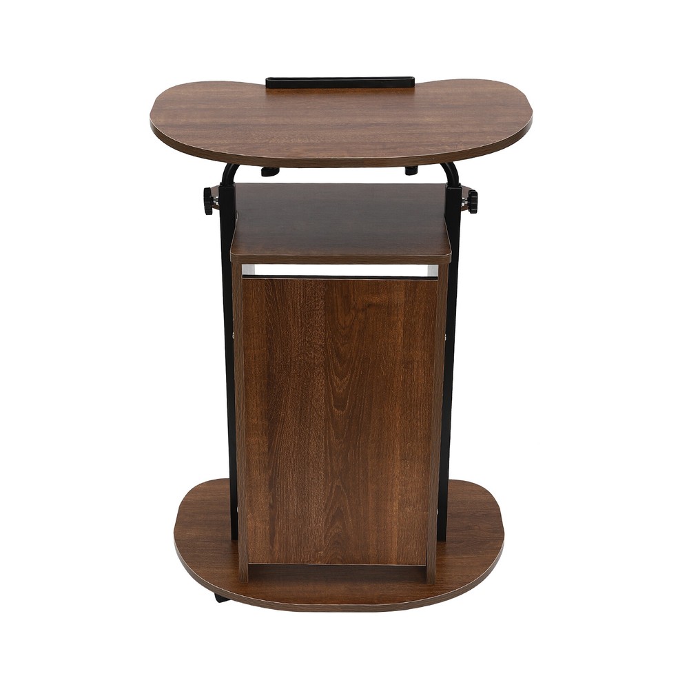 Height Adjustable Mobile Presentation Stand with Storage and Wheels