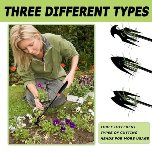 3Pcs Portable Garden Weeder Tool Set - Handheld Weed Pulling Tools for Gardening