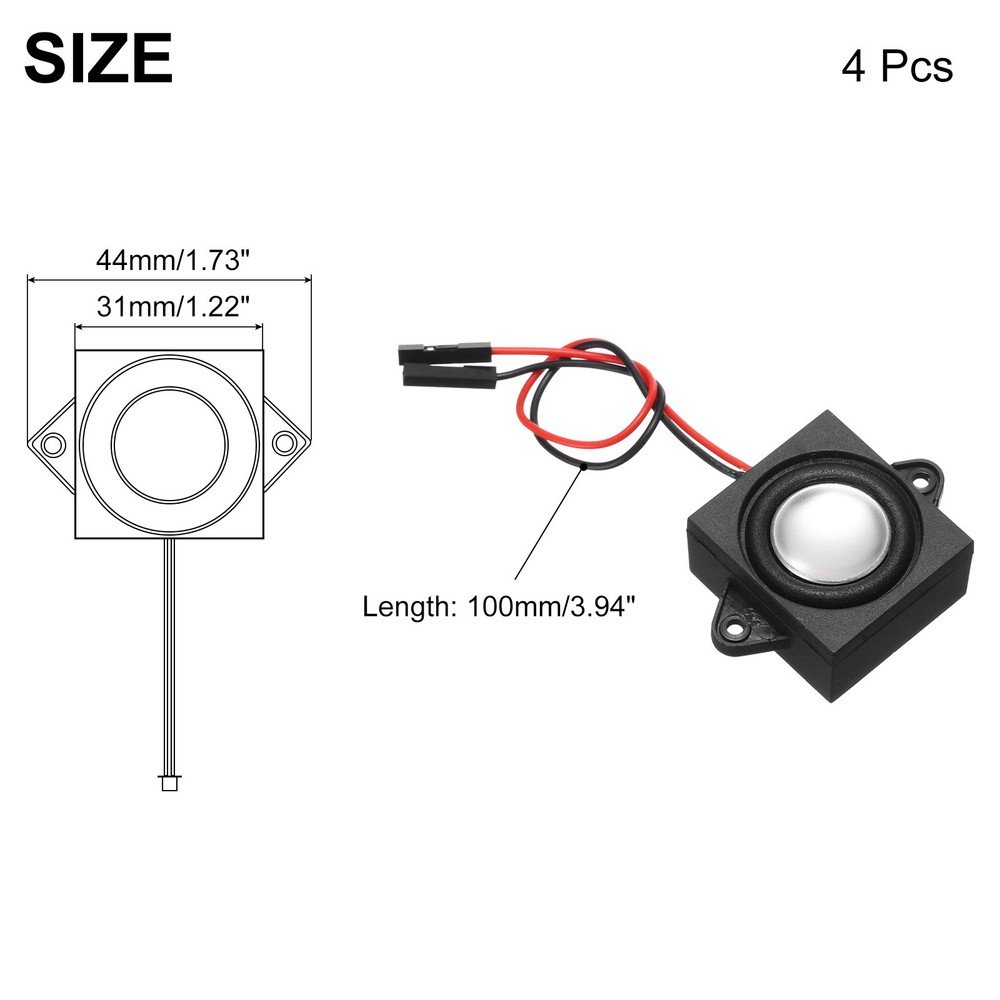 4Pcs 3 Watt 4 Ohm Single Mini Speaker Portable Separating Interface