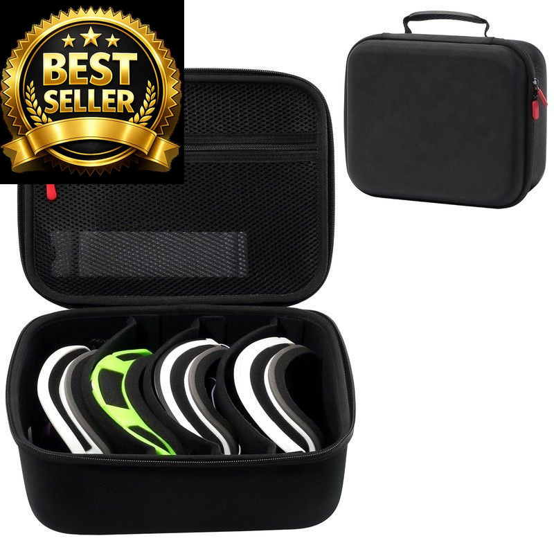 ProCase Large Hard Case for Multiple Ski Goggles, Travel Large, Black