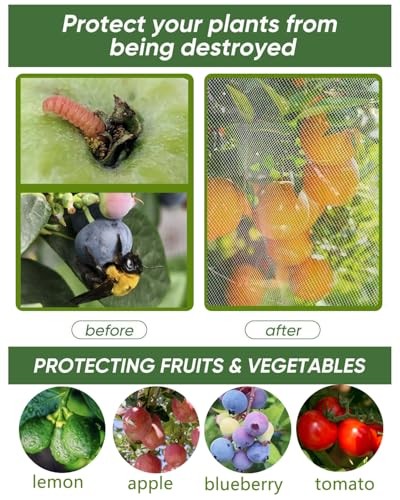 Pack Fruit Tree Netting with Zipper & Drawstring Reusable 2.6 x 3.2 Ft 4
