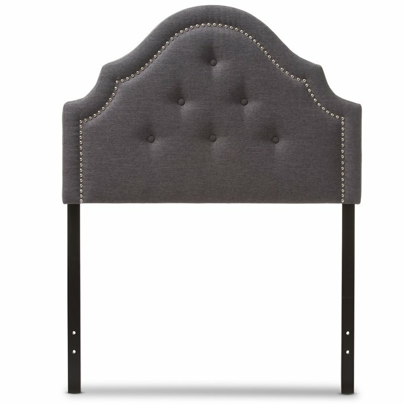 Cora Upholstered Twin Headboard in Dark Gray
