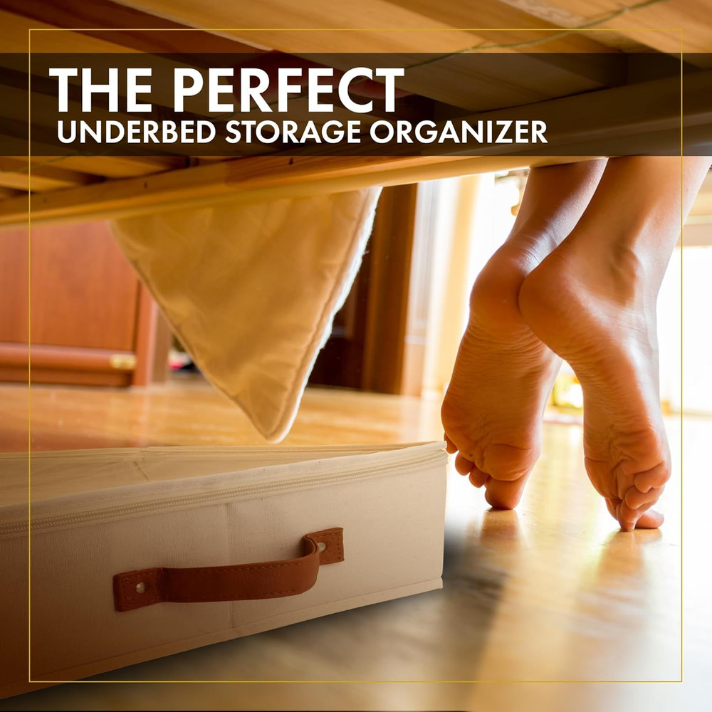 2Pc Low Profile under Bed Storage Containers, Thin under Couch Storage Organizer
