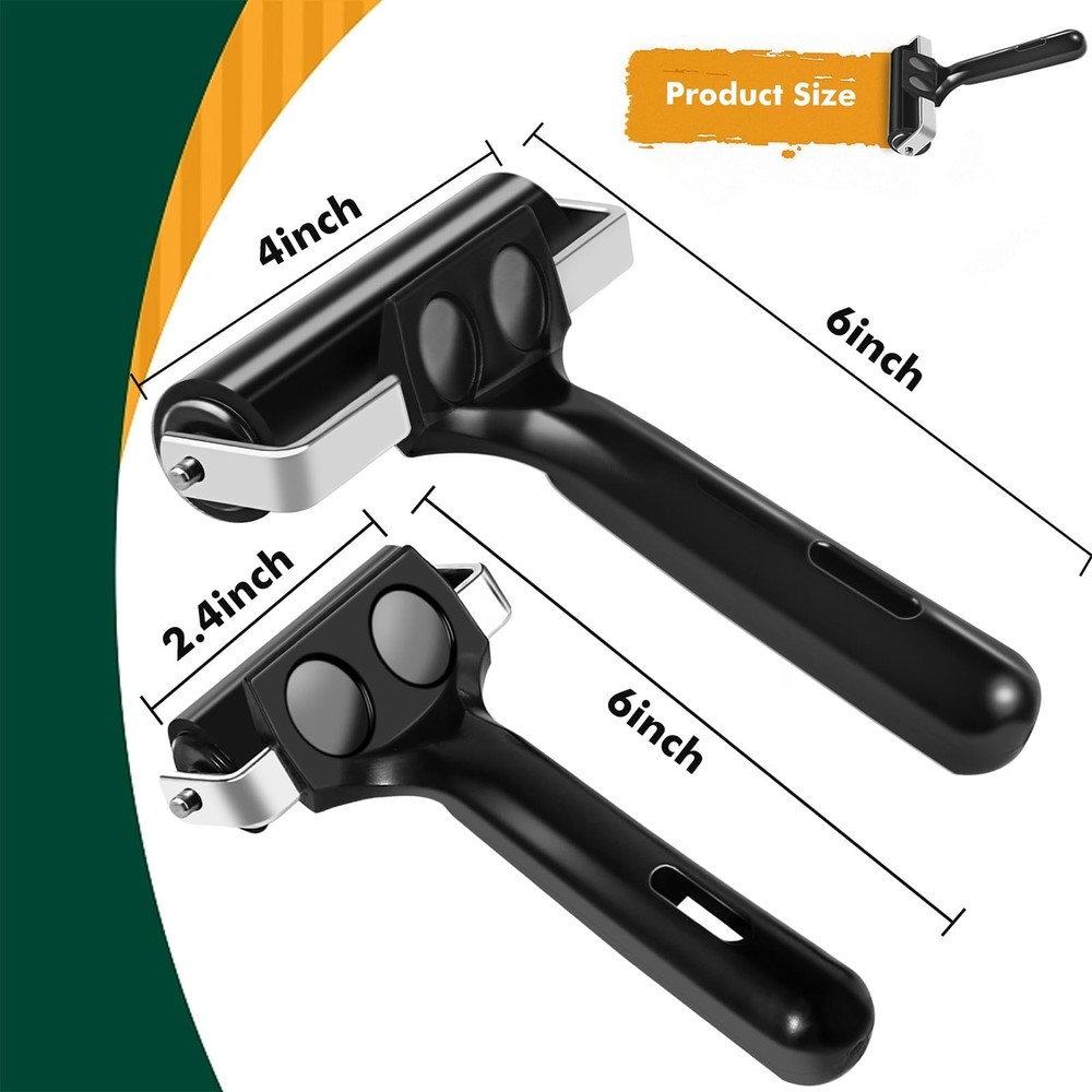 2pc Rubber Roller Brayer Rollers for Crafting, Hard Rubber Roller 4 and 2.4 I...