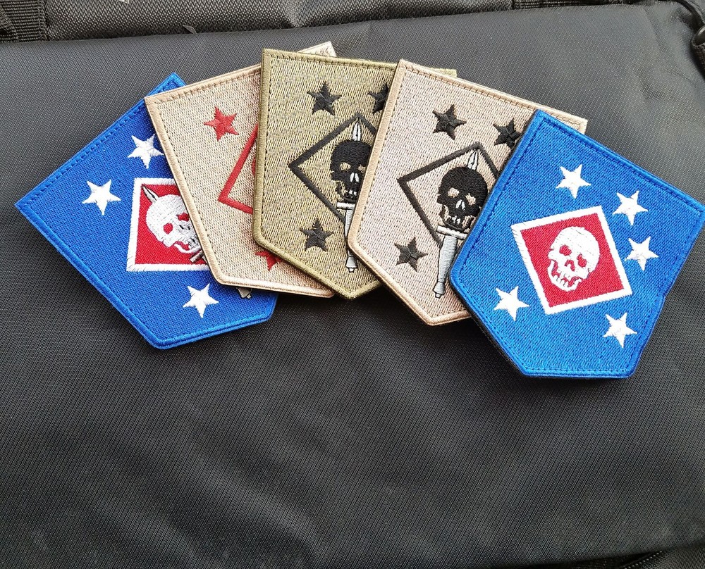 Marine Raiders Infrared Special Operations-MARSOC,USMC,SOF Hook Loop Patch Blue