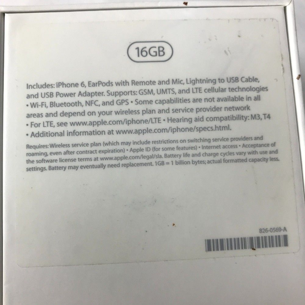 Apple iPhone 6 (White, 16GB) - Box Only - A1549