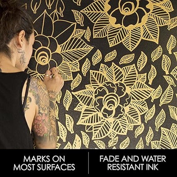 Sharpie Metallic Permanent Markers Quick-Drying, Fine Point, Silver, 2 Count