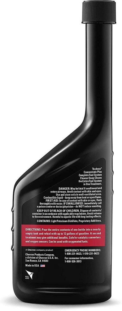 2PACK Chevron Techron CONCENTRATE PLUS complete Fuel System Cleaner 2/ 20 OZ.